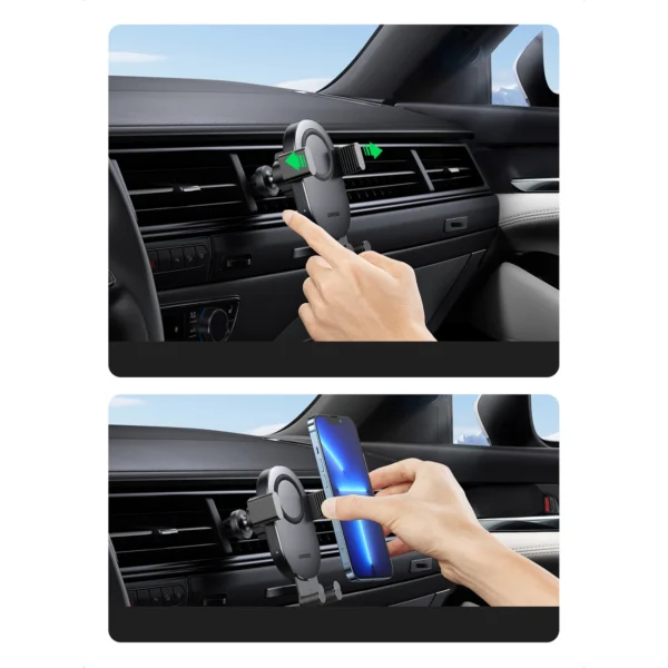 Ugreen Car Qi Wireless Charger 15W Car Phone Holder on Ventilation Grille Black (40118 CD256)eng