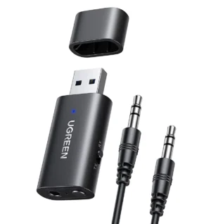 Ugreen Transmitter Bluetooth 5.1 Transmitter / Receiver Wireless Audio Adapter 3.5mm Mini Jack Black (CM523 60300)eng