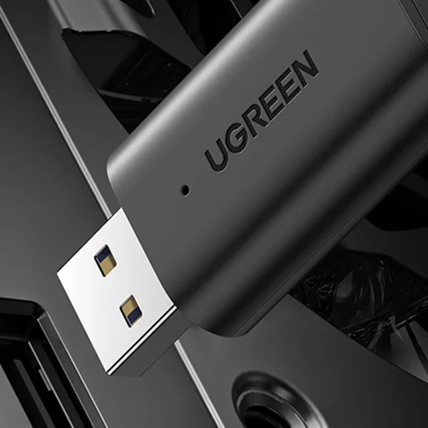 Ugreen Transmitter Bluetooth 5.1 Transmitter / Receiver Wireless Audio Adapter 3.5mm Mini Jack Black (CM523 60300)eng