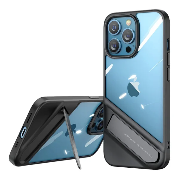 Ugreen Fusion Kickstand Case iPhone 13 Pro Hard Cover with Gel Frame and Stand black (90153)eng
