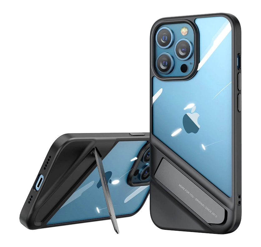 Ugreen Fusion Kickstand Case iPhone 13 Pro Hard Cover with Gel Frame and Stand black (90153)eng