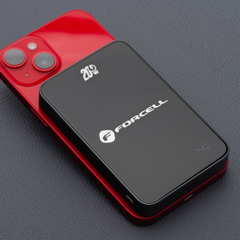 FORCELL F-ENERGY F10K8 Super Slim powerbank compatible with MagSafe PD3.0 QC4.0 15W 10000 mAh black