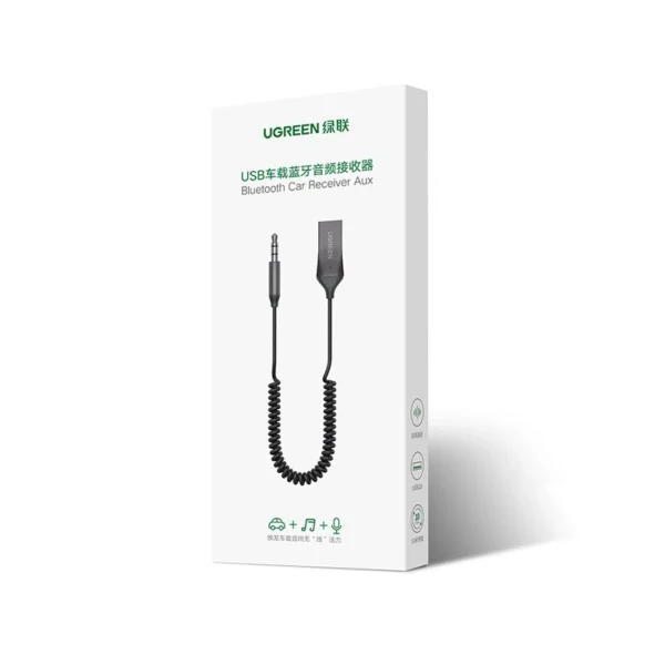 [ON RETURN] Ugreen Bluetooth 5.0 audio receiver USB cable AUX audio adapter jack black (70601 CM309)eng