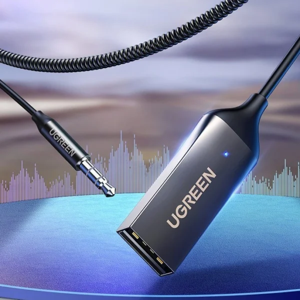 [ON RETURN] Ugreen Bluetooth 5.0 audio receiver USB cable AUX audio adapter jack black (70601 CM309)eng