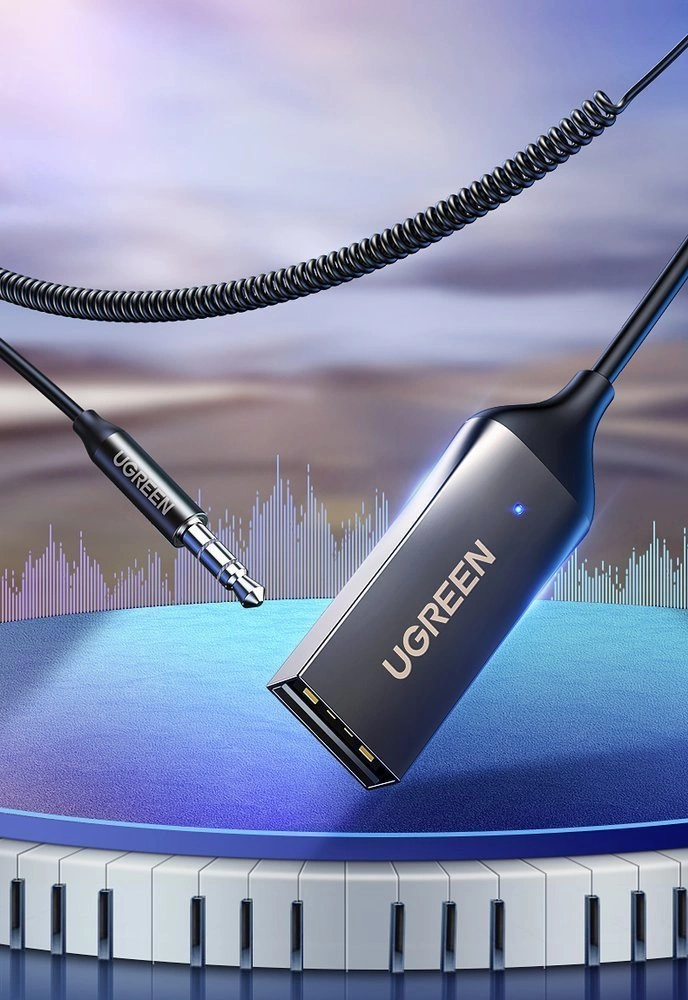 [ON RETURN] Ugreen Bluetooth 5.0 audio receiver USB cable AUX audio adapter jack black (70601 CM309)eng