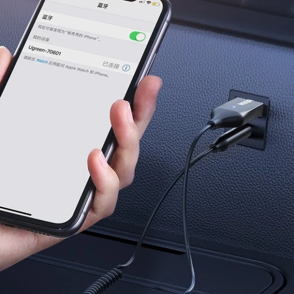 [ON RETURN] Ugreen Bluetooth 5.0 audio receiver USB cable AUX audio adapter jack black (70601 CM309)eng