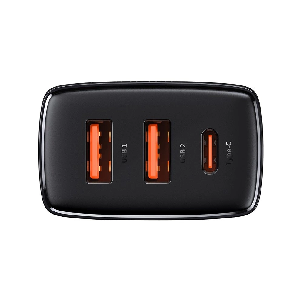 Baseus Compact fast charger 2x USB / USB Type C 30W 3A Power Delivery Quick Charge black (CCXJ-E01)eng