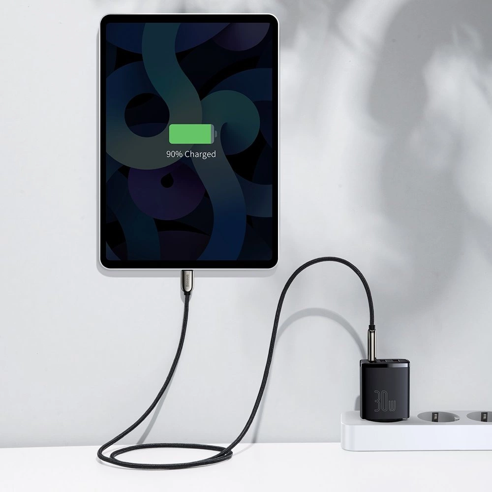 Baseus Compact fast charger 2x USB / USB Type C 30W 3A Power Delivery Quick Charge black (CCXJ-E01)eng