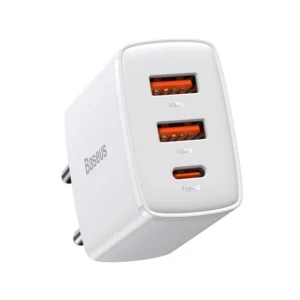 Baseus Compact fast charger 2x USB / USB Type C 30W 3A Power Delivery Quick Charge white (CCXJ-E02)eng