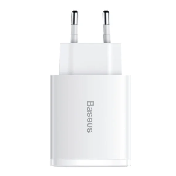 Baseus Compact fast charger 2x USB / USB Type C 30W 3A Power Delivery Quick Charge white (CCXJ-E02)eng