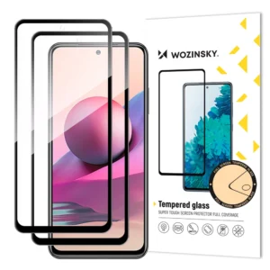 Wozinsky Set of 2x Super Durable Full Glue Tempered Glass Full Screen with Frame Case Friendly Xiaomi Redmi Note 10 / Redmi Note 10S / Redmi Note 11 Global / Redmi Note 11S Global Blackeng