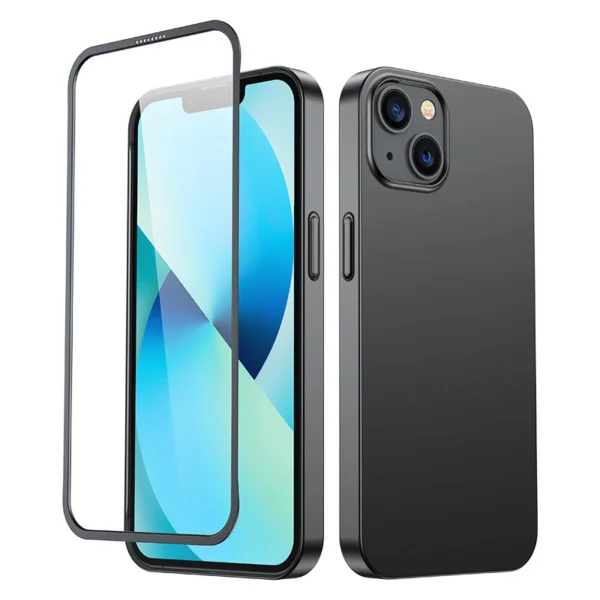 Joyroom 360 Full Case front and back cover for iPhone 13 + tempered glass screen protector black (JR-BP927 black)eng