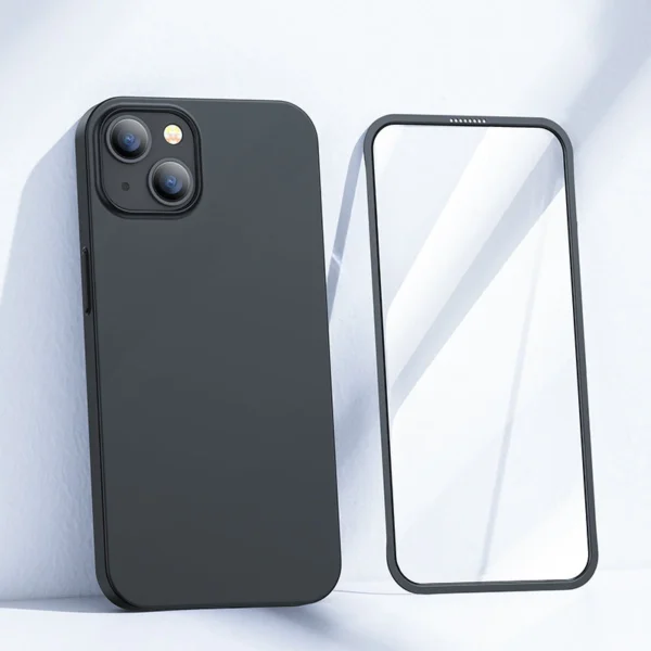 Joyroom 360 Full Case front and back cover for iPhone 13 + tempered glass screen protector black (JR-BP927 black)eng