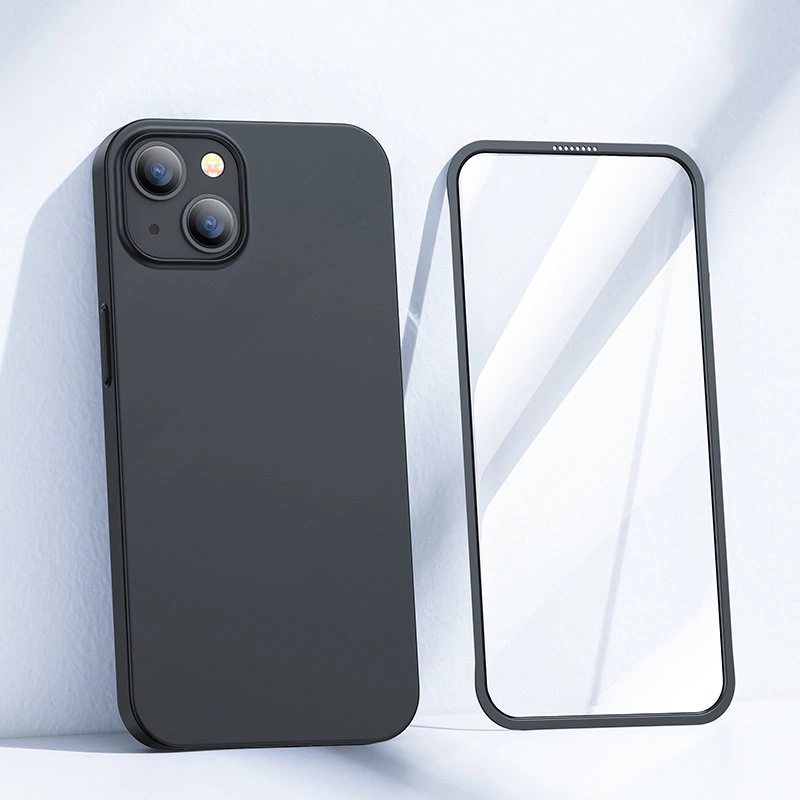 Joyroom 360 Full Case front and back cover for iPhone 13 + tempered glass screen protector black (JR-BP927 black)eng