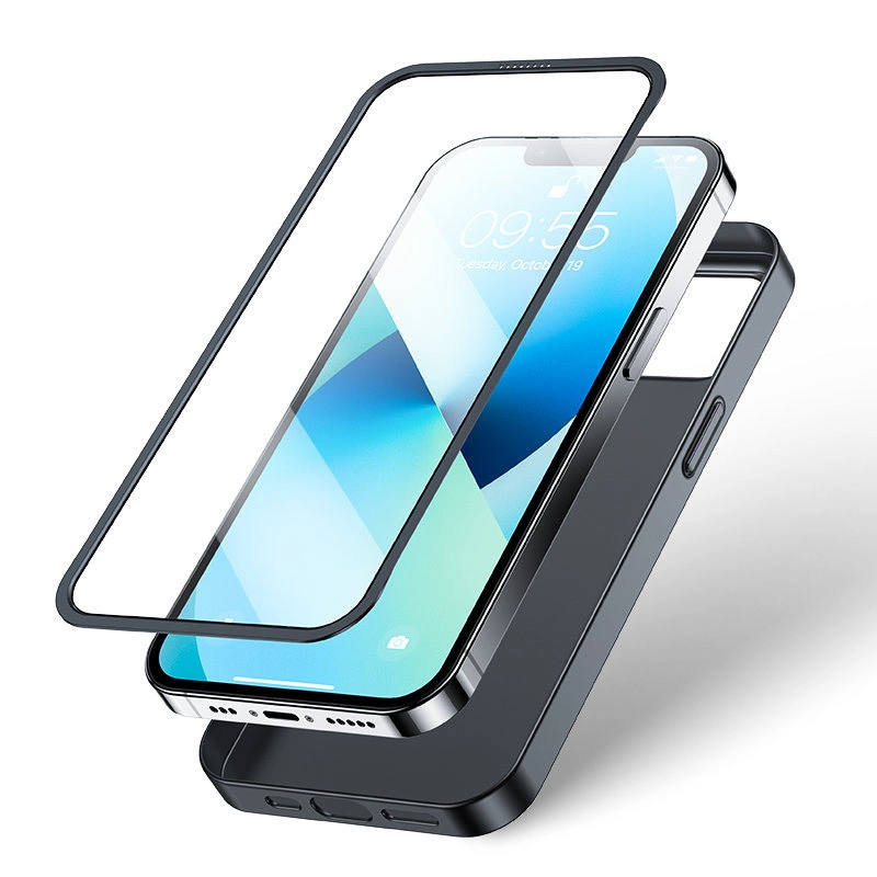 Joyroom 360 Full Case front and back cover for iPhone 13 + tempered glass screen protector black (JR-BP927 black)eng