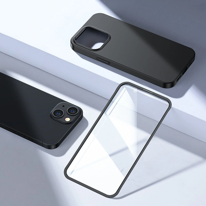 Joyroom 360 Full Case front and back cover for iPhone 13 + tempered glass screen protector black (JR-BP927 black)eng