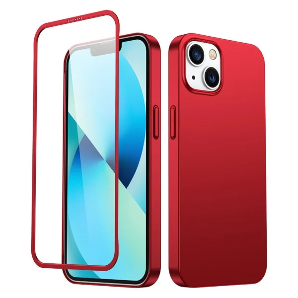 Joyroom 360 Full Case front and back cover for iPhone 13 + tempered glass screen protector red (JR-BP927 red)eng