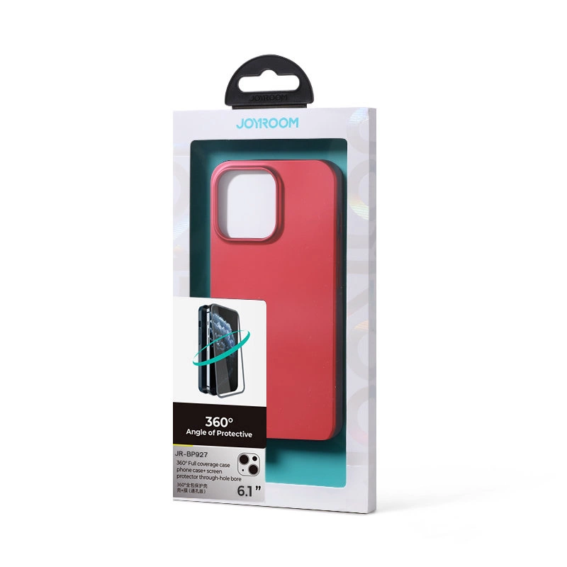 Joyroom 360 Full Case front and back cover for iPhone 13 + tempered glass screen protector red (JR-BP927 red)eng