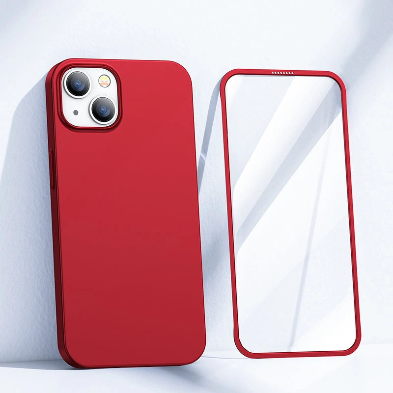 Joyroom 360 Full Case front and back cover for iPhone 13 + tempered glass screen protector red (JR-BP927 red)eng