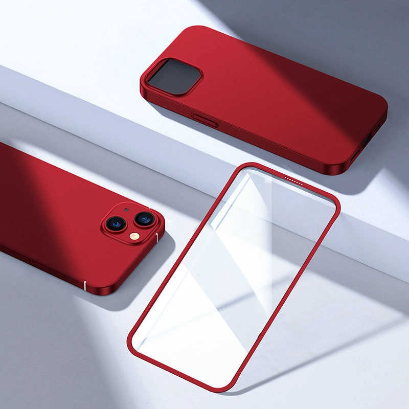 Joyroom 360 Full Case front and back cover for iPhone 13 + tempered glass screen protector red (JR-BP927 red)eng