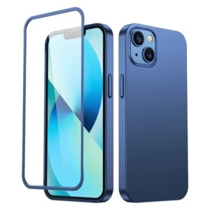 Joyroom 360 Full Case front and back cover for iPhone 13 + tempered glass screen protector blue (JR-BP927 blue)eng