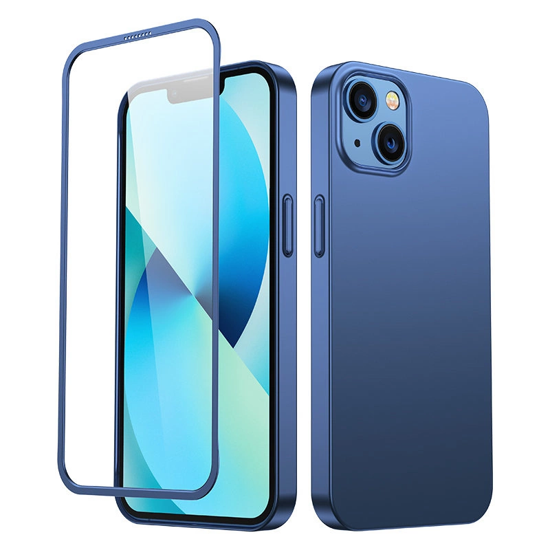 Joyroom 360 Full Case front and back cover for iPhone 13 + tempered glass screen protector blue (JR-BP927 blue)eng