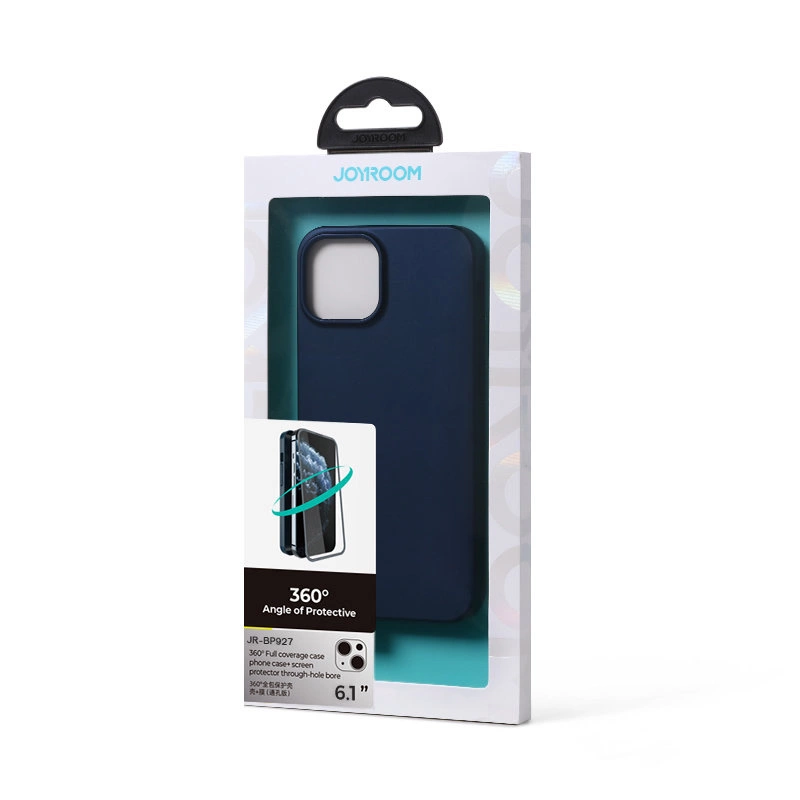 Joyroom 360 Full Case front and back cover for iPhone 13 + tempered glass screen protector blue (JR-BP927 blue)eng