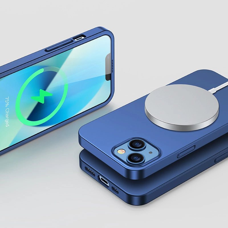 Joyroom 360 Full Case front and back cover for iPhone 13 + tempered glass screen protector blue (JR-BP927 blue)eng