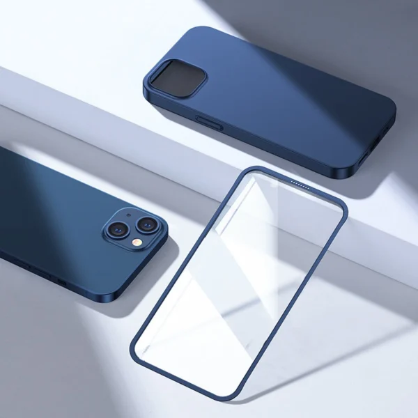 Joyroom 360 Full Case front and back cover for iPhone 13 + tempered glass screen protector blue (JR-BP927 blue)eng