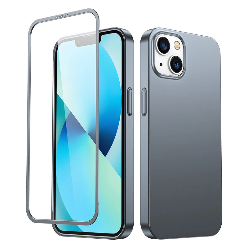 Joyroom 360 Full Case front and back cover for iPhone 13 + tempered glass screen protector grey (JR-BP927 tranish)eng