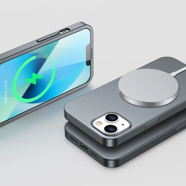 Joyroom 360 Full Case front and back cover for iPhone 13 + tempered glass screen protector grey (JR-BP927 tranish)eng