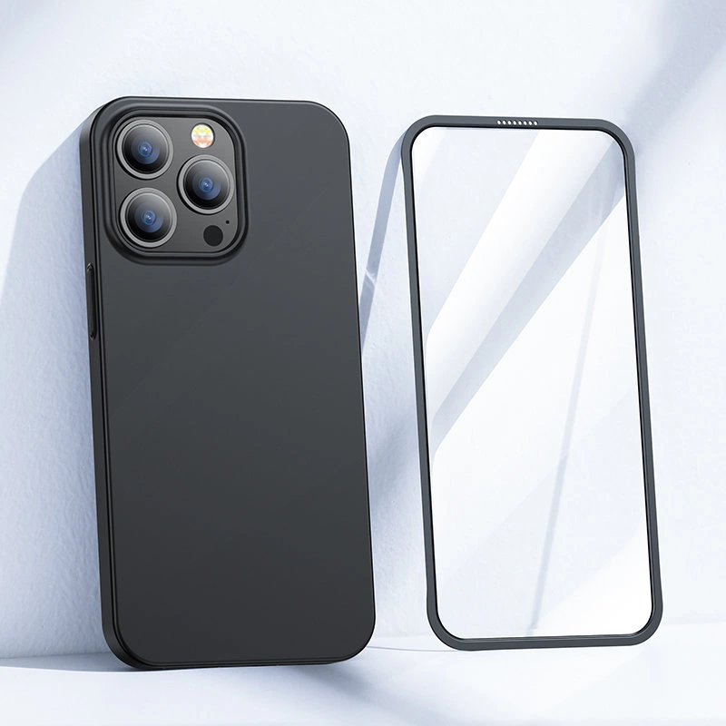 Joyroom 360 Full Case front and back cover for iPhone 13 Pro Max + tempered glass screen protector black (JR-BP928 black)eng