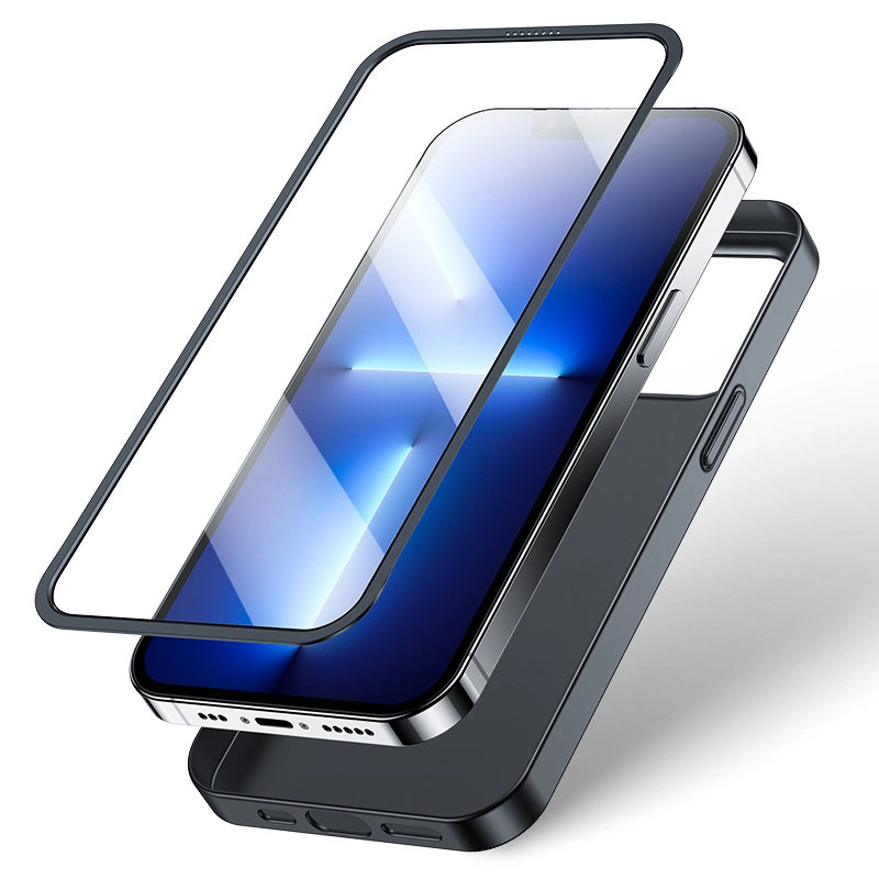 Joyroom 360 Full Case front and back cover for iPhone 13 Pro Max + tempered glass screen protector black (JR-BP928 black)eng