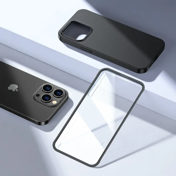 Joyroom 360 Full Case front and back cover for iPhone 13 Pro Max + tempered glass screen protector black (JR-BP928 black)eng