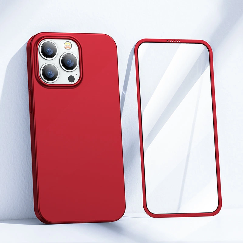 Joyroom 360 Full Case front and back cover for iPhone 13 Pro Max + tempered glass screen protector red (JR-BP928 red)eng