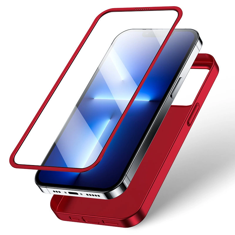 Joyroom 360 Full Case front and back cover for iPhone 13 Pro Max + tempered glass screen protector red (JR-BP928 red)eng