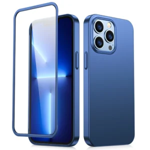 Joyroom 360 Full Case front and back cover for iPhone 13 Pro Max + tempered glass screen protector blue (JR-BP928 blue)eng