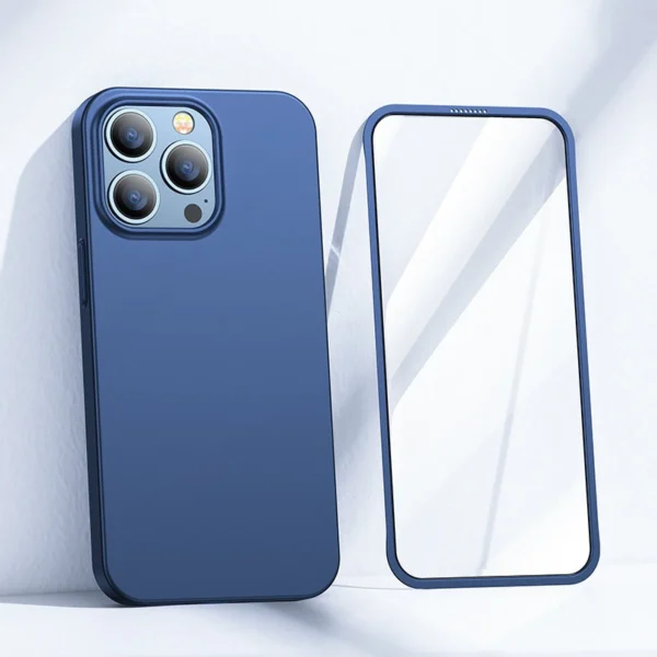 Joyroom 360 Full Case front and back cover for iPhone 13 Pro Max + tempered glass screen protector blue (JR-BP928 blue)eng