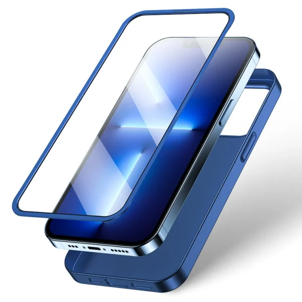 Joyroom 360 Full Case front and back cover for iPhone 13 Pro Max + tempered glass screen protector blue (JR-BP928 blue)eng