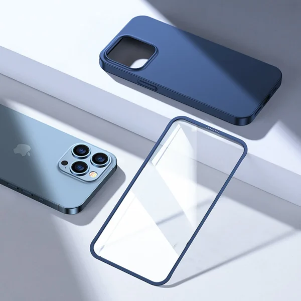 Joyroom 360 Full Case front and back cover for iPhone 13 Pro Max + tempered glass screen protector blue (JR-BP928 blue)eng
