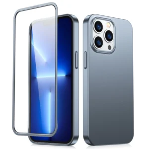 Joyroom 360 Full Case front and back cover for iPhone 13 Pro Max + tempered glass screen protector grey (JR-BP928 tranish)eng