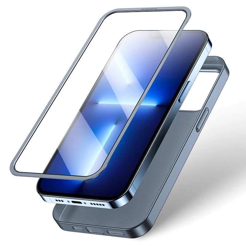 Joyroom 360 Full Case front and back cover for iPhone 13 Pro Max + tempered glass screen protector grey (JR-BP928 tranish)eng