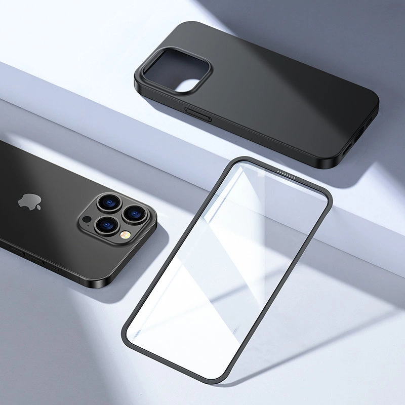 Joyroom 360 Full Case front and back cover for iPhone 13 Pro + tempered glass screen protector black (JR-BP935 black)eng