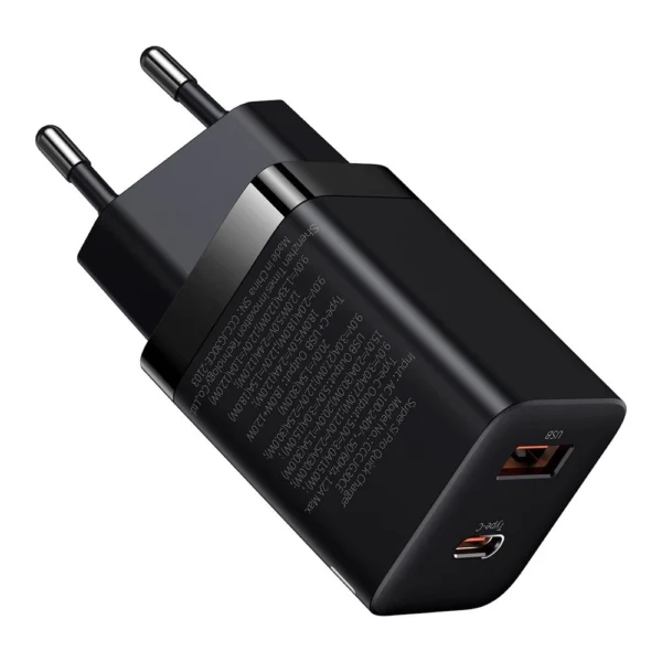 Baseus Super Si Pro fast charger USB / USB Type C 30W Power Delivery Quick Charge black (CCSUPP-E01)eng