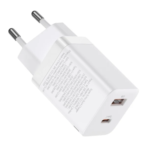 Baseus Super Si Pro USB / USB Type C Fast Charger 30W Power Delivery Quick Charge white (CCSUPP-E02)eng