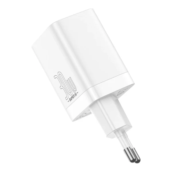 Baseus Super Si Pro USB / USB Type C Fast Charger 30W Power Delivery Quick Charge white (CCSUPP-E02)eng