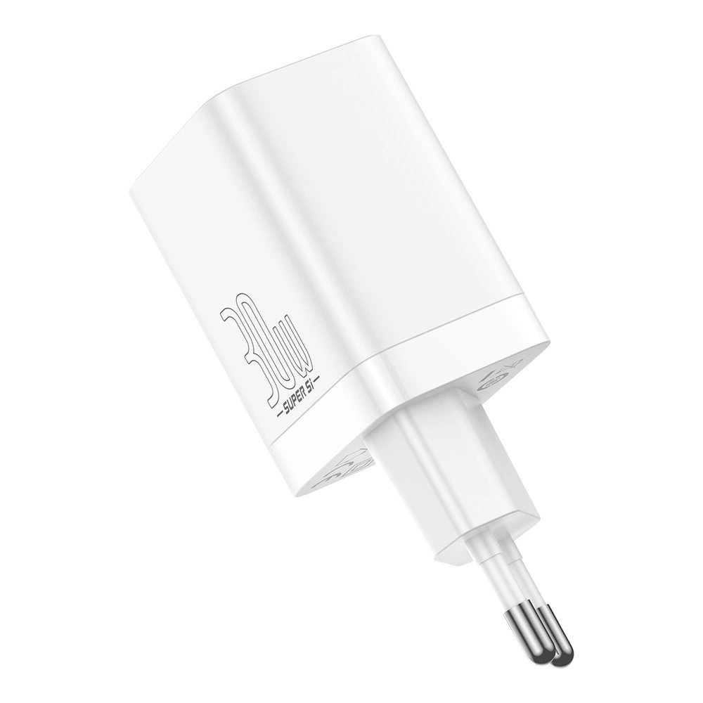 Baseus Super Si Pro USB / USB Type C Fast Charger 30W Power Delivery Quick Charge white (CCSUPP-E02)eng