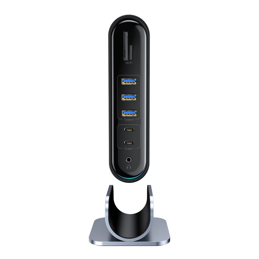Baseus multifunctional HUB 3x USB 3.2 Gen 1 / 2x USB 2.0 / 2x USB Type C / SD and micro SD card reader / AUX / 3x HDMI / RJ45 1Gbps Power Delivery 100W (EU / CN / UK plugs) gray (CAHUB-DG0G)eng