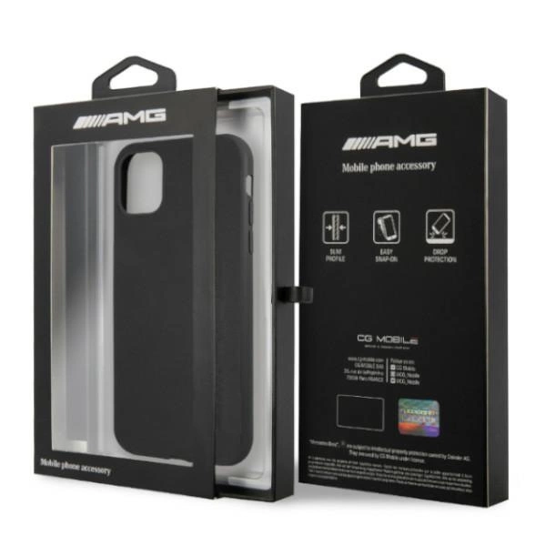 AMG AMHCN61DOLBK iPhone 11 6,1" czarny/black hardcase Leather Hot Stampedeng