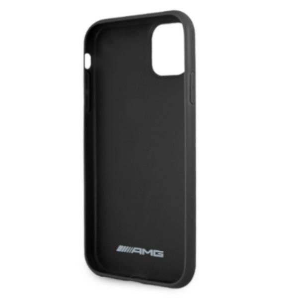 AMG AMHCN61GSEBK iPhone 11 6.1 "black / black hardcase Leather Debossed Lineseng